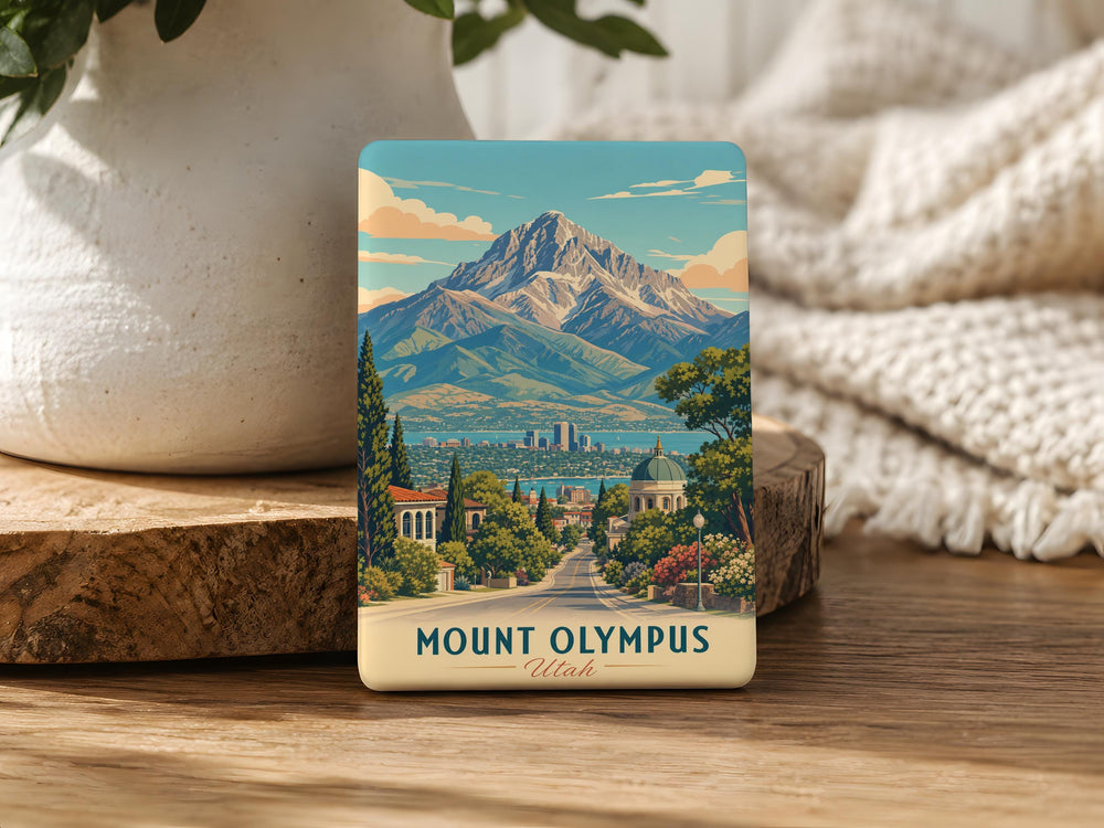 Mount Olympus Utah Fridge Magnet, Salt Lake City Wasatch Mountains Souvenir Magnet, Utah Mountain Landmark Magnet