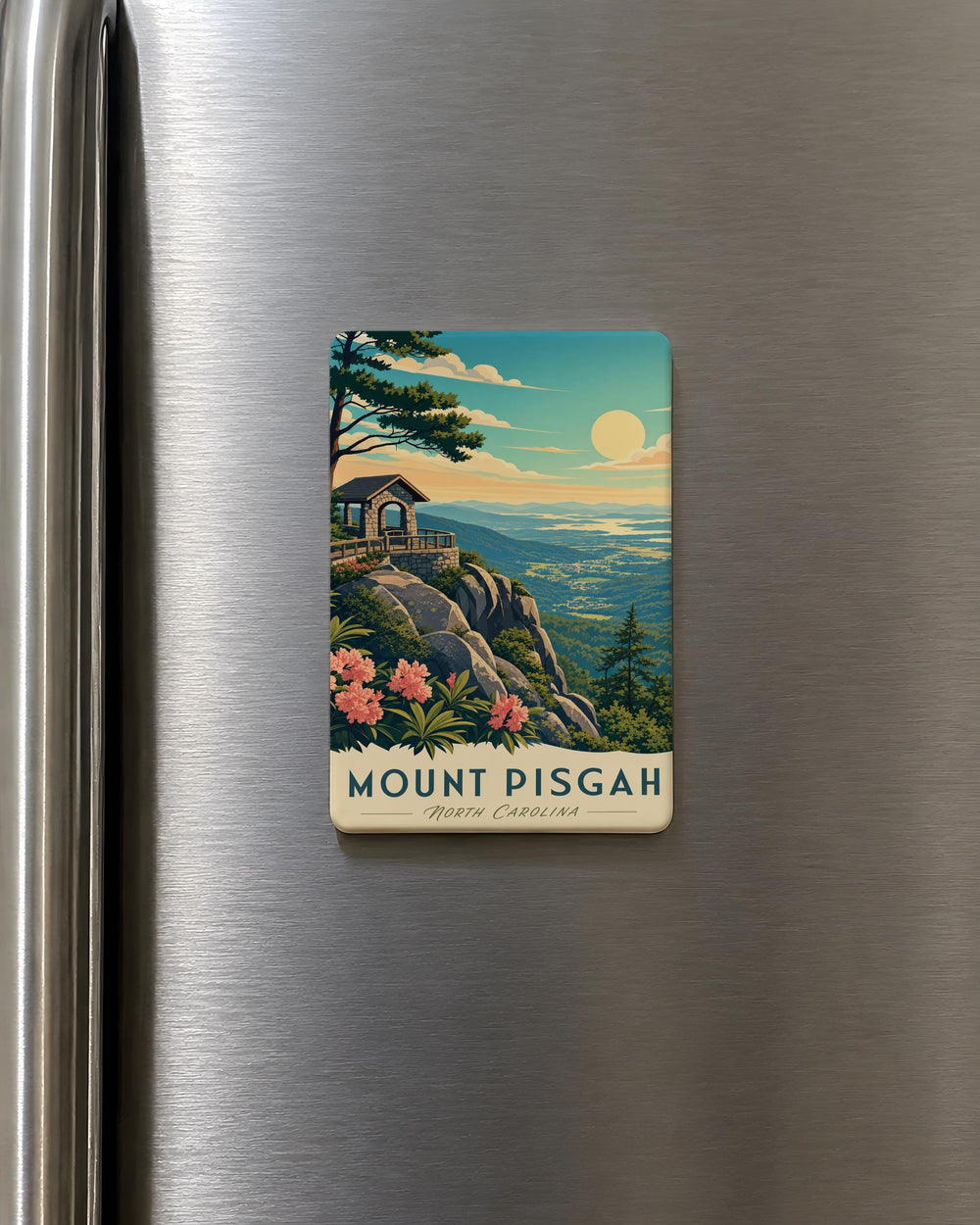 Mount Pisgah Fridge Magnet, Mount Pisgah Mountain Souvenir Magnet, North Carolina Travel Gift, Appalachian Mountains Keepsake Magnet
