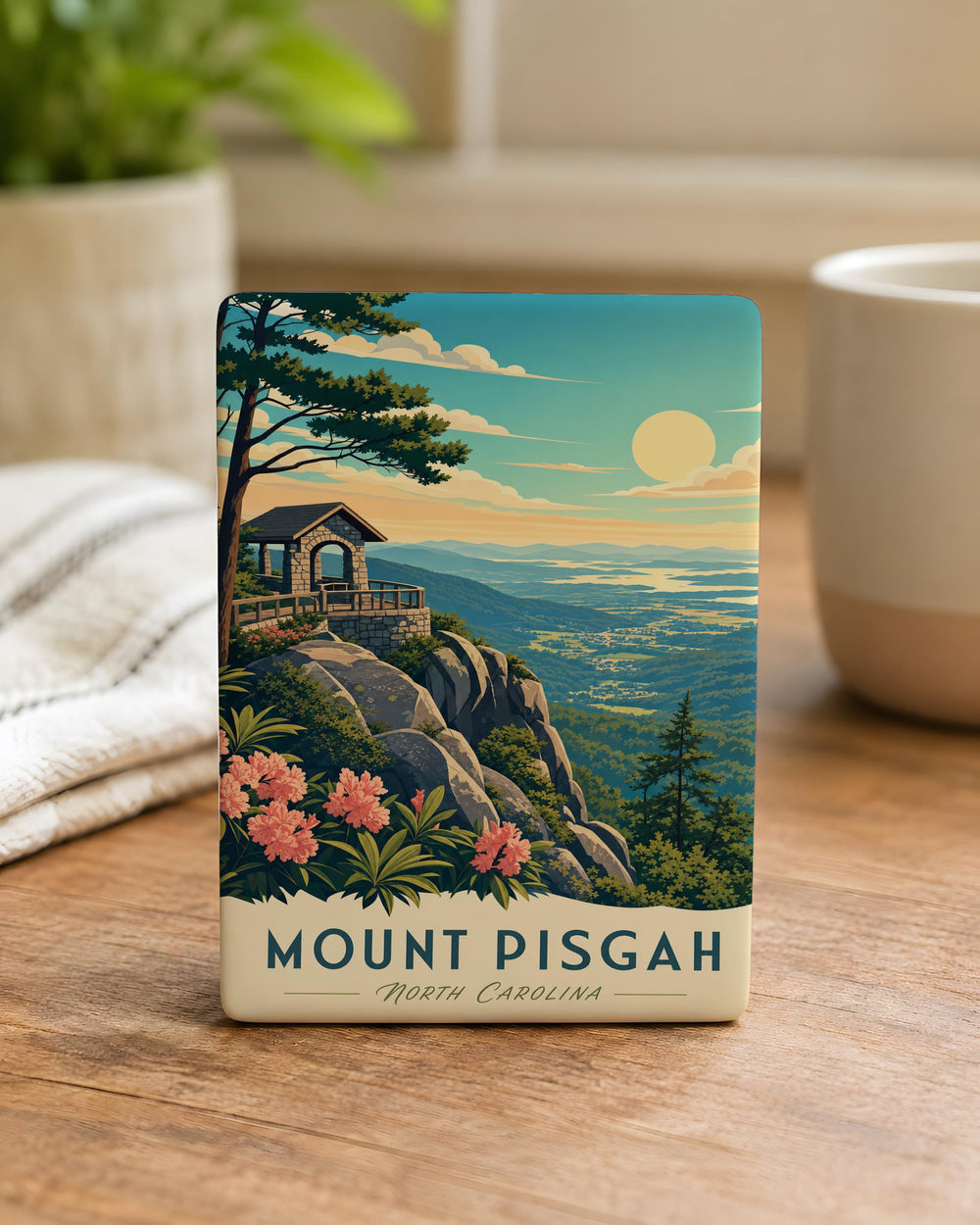 Mount Pisgah Fridge Magnet, Mount Pisgah Mountain Souvenir Magnet, North Carolina Travel Gift, Appalachian Mountains Keepsake Magnet