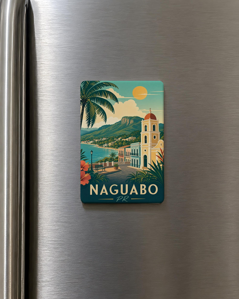 Naguabo Puerto Rico Fridge Magnet, Naguabo PR Souvenir Magnet, Puerto Rico Travel Gift, Caribbean Island Keepsake Magnet