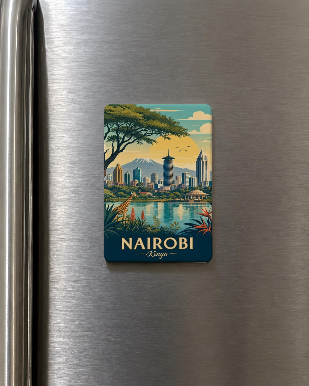 Nairobi Kenya Fridge Magnet, Nairobi City Souvenir Magnet, Kenya Travel Gift, African Capital Landmark Magnet