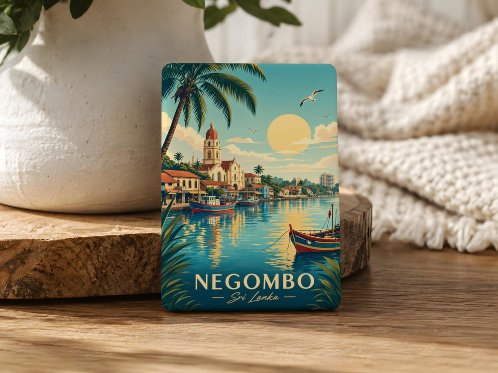 Negombo Sri Lanka Fridge Magnet, Negombo Travel Souvenir, Sri Lanka Coastal City Keepsake Magnet, Negombo Landmark Magnet
