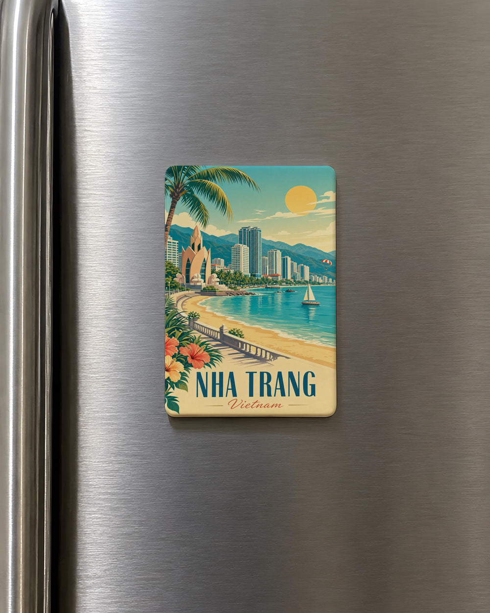 Nha Trang Vietnam Fridge Magnet, Nha Trang Souvenir Magnet, Vietnam Travel Gift, Coastal City Keepsake Magnet