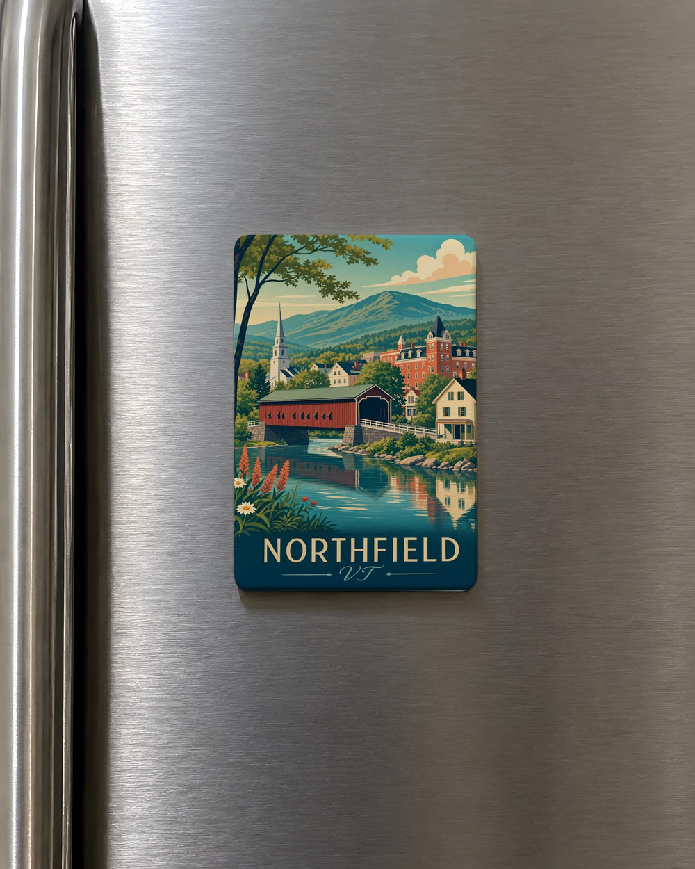 Northfield VT Fridge Magnet, Northfield Vermont Souvenir Magnet, Vermont Travel Gift, New England Town Keepsake Magnet