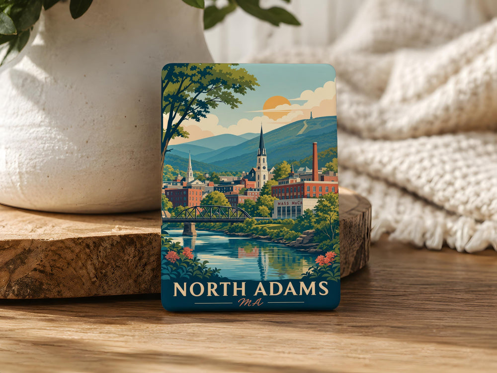 North Adams MA Fridge Magnet, North Adams Massachusetts Souvenir Magnet, Berkshire County Travel Keepsake Magnet