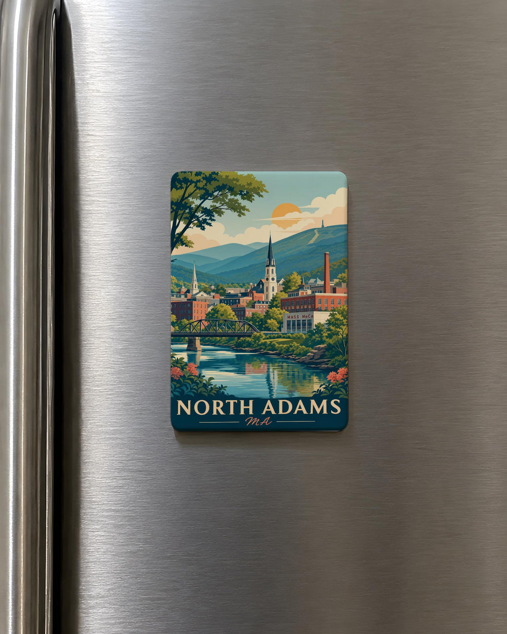 North Adams MA Fridge Magnet, North Adams Massachusetts Souvenir Magnet, Berkshire County Travel Keepsake Magnet