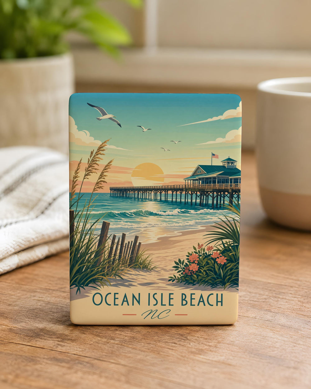 Ocean Isle Beach NC Fridge Magnet, North Carolina Coastal Beach Souvenir Magnet, Ocean Isle Beach Vacation Keepsake Gift