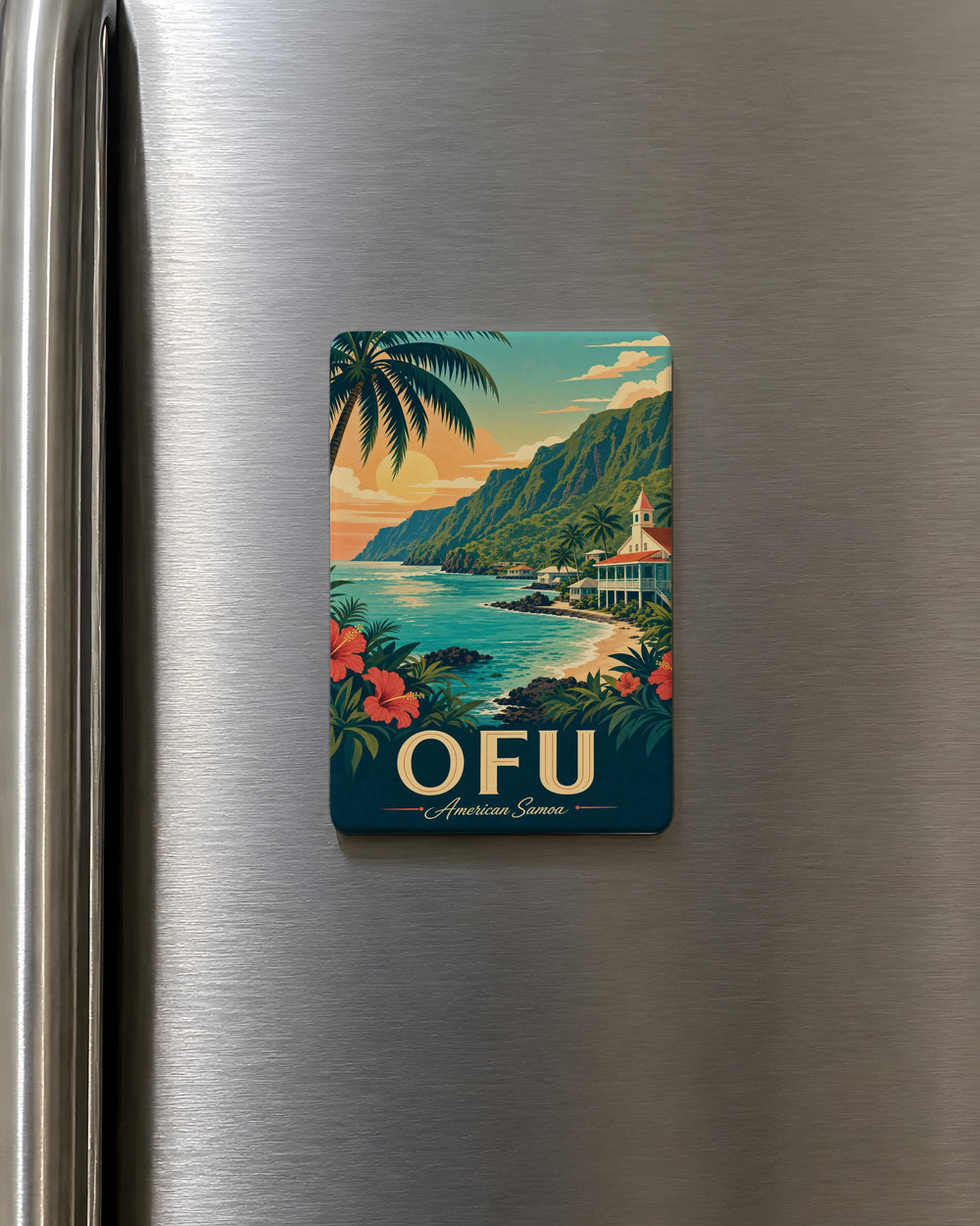 Ofu American Samoa Fridge Magnet, Ofu Island Travel Souvenir Magnet, Tropical Beach Island Destination Keepsake Magnet