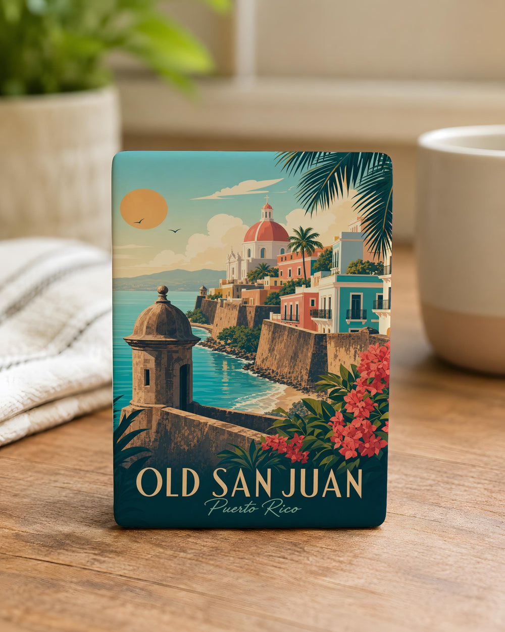 Old San Juan Puerto Rico Fridge Magnet, San Juan PR Souvenir Magnet, Historic Old San Juan Travel Gift, Caribbean Landmark Magnet