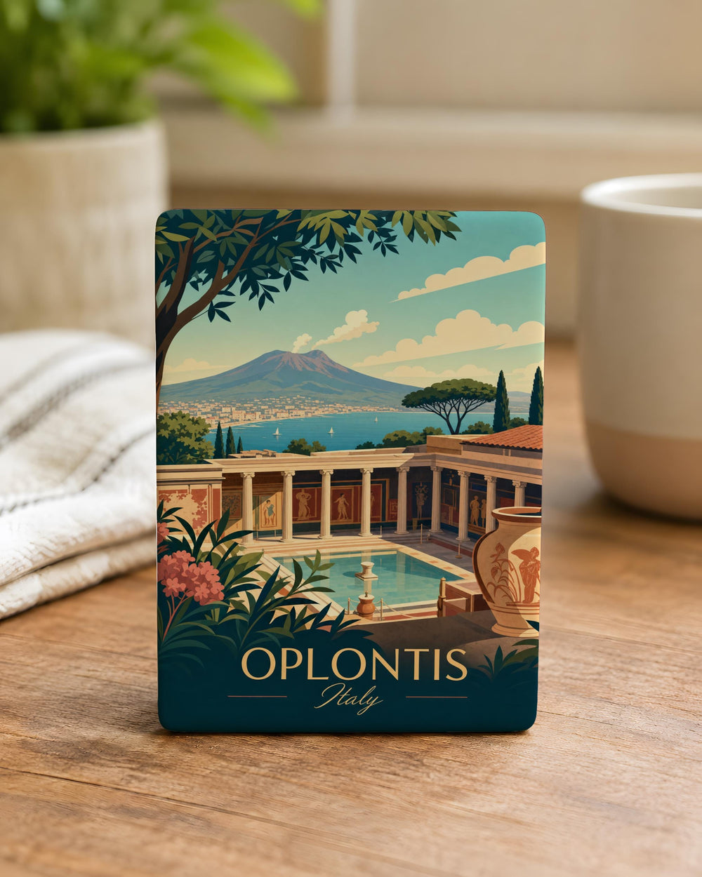 Oplontis Fridge Magnet, Ancient Roman Villa Ruins Souvenir Magnet, Pompeii Area Italy Travel Keepsake Magnet