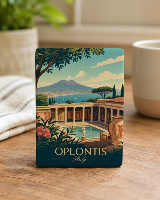 Oplontis Fridge Magnet, Ancient Roman Villa Ruins Souvenir Magnet, Pompeii Area Italy Travel Keepsake Magnet