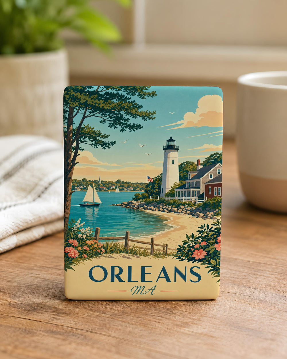 Orleans MA Fridge Magnet, Orleans Massachusetts Souvenir Magnet, Cape Cod Travel Gift, Coastal Town Keepsake Magnet