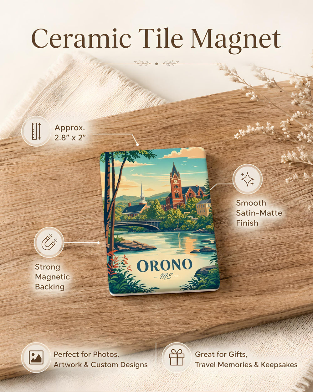 Orono Maine Fridge Magnet, Orono ME Souvenir Magnet, Maine College Town Gift, New England Travel Keepsake Magnet