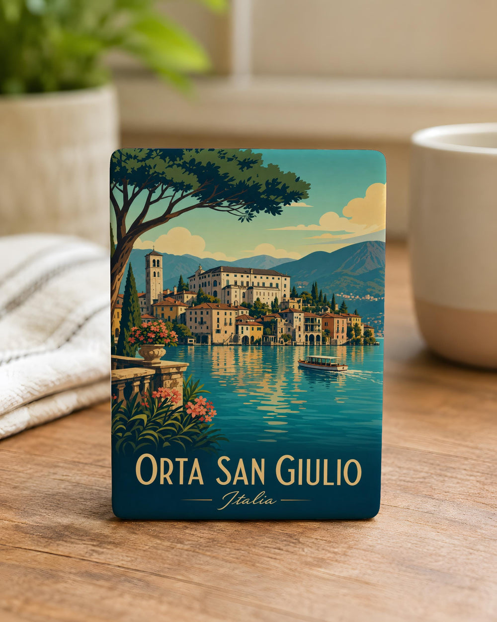 Orta San Giulio Italy Fridge Magnet, Lake Orta Village Souvenir Magnet, Piedmont Travel Keepsake Magnet