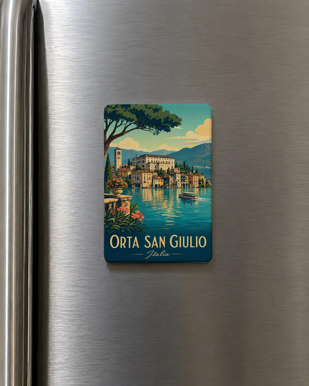 Orta San Giulio Italy Fridge Magnet, Lake Orta Village Souvenir Magnet, Piedmont Travel Keepsake Magnet