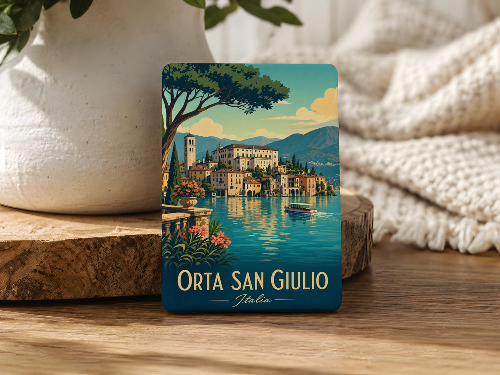 Orta San Giulio Italy Fridge Magnet, Lake Orta Village Souvenir Magnet, Piedmont Travel Keepsake Magnet