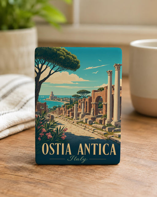 Ostia Antica Ruins Fridge Magnet, Ancient Roman Archaeological Site Souvenir, Italy Travel Landmark Magnet
