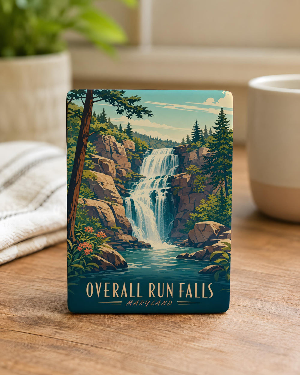 Overall Run Falls Fridge Magnet, Waterfall Nature Souvenir, Shenandoah National Park Hiking Travel Gift