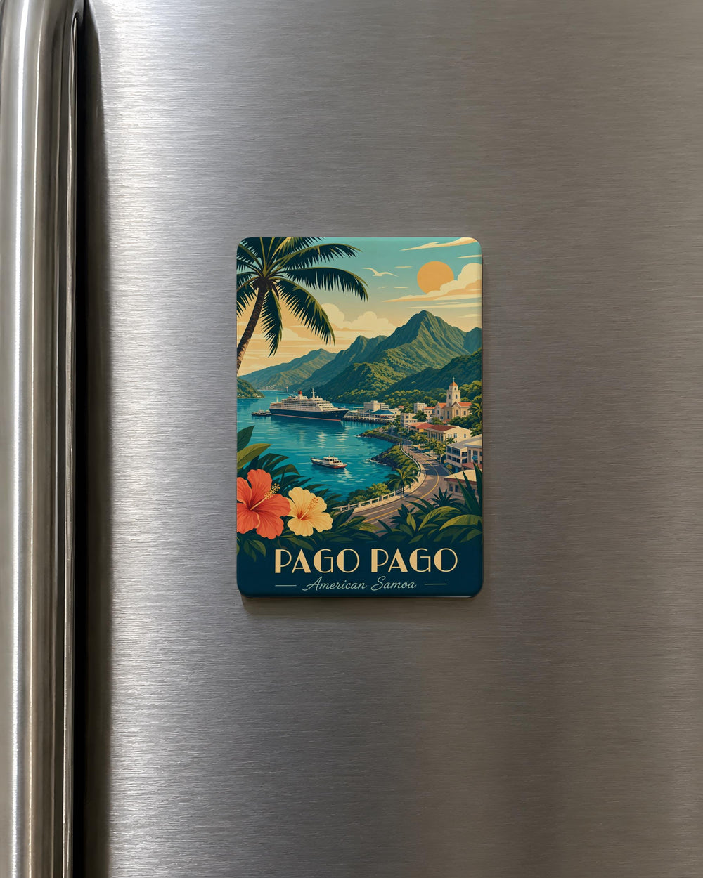 Pago Pago Fridge Magnet, American Samoa Souvenir Magnet, Pago Pago Travel Keepsake, Island Destination Refrigerator Magnet