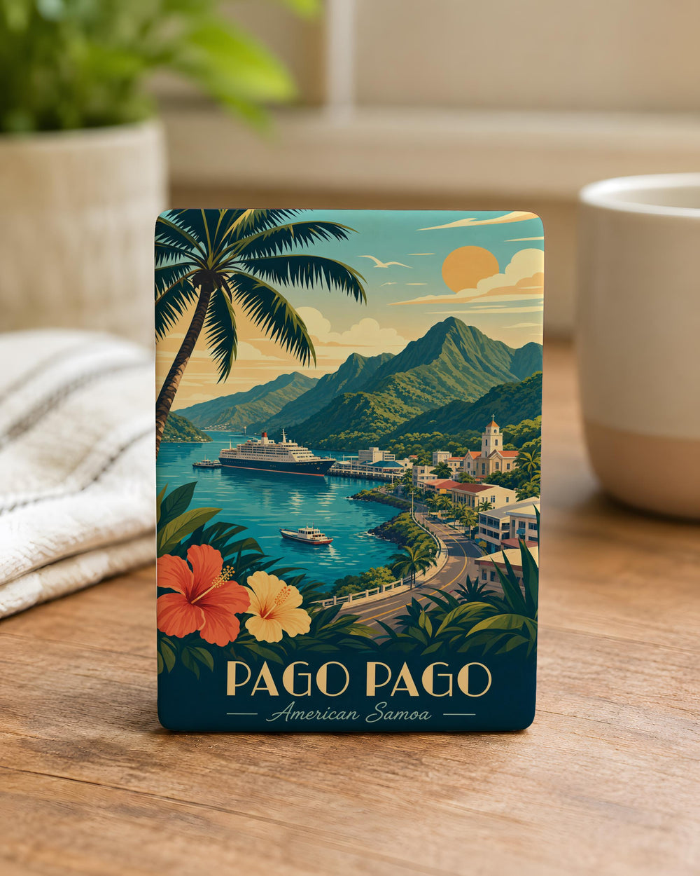 Pago Pago Fridge Magnet, American Samoa Souvenir Magnet, Pago Pago Travel Keepsake, Island Destination Refrigerator Magnet