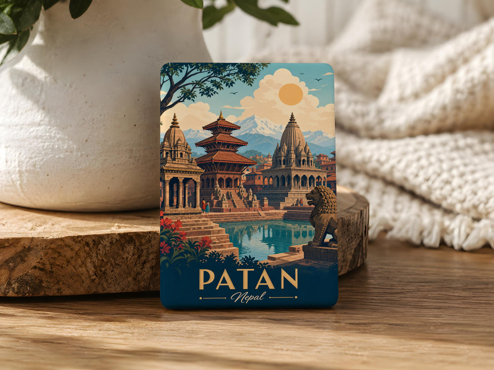 Patan Nepal Fridge Magnet, Patan Durbar Square Souvenir Magnet, Nepal Travel Gift, Kathmandu Valley Landmark Magnet
