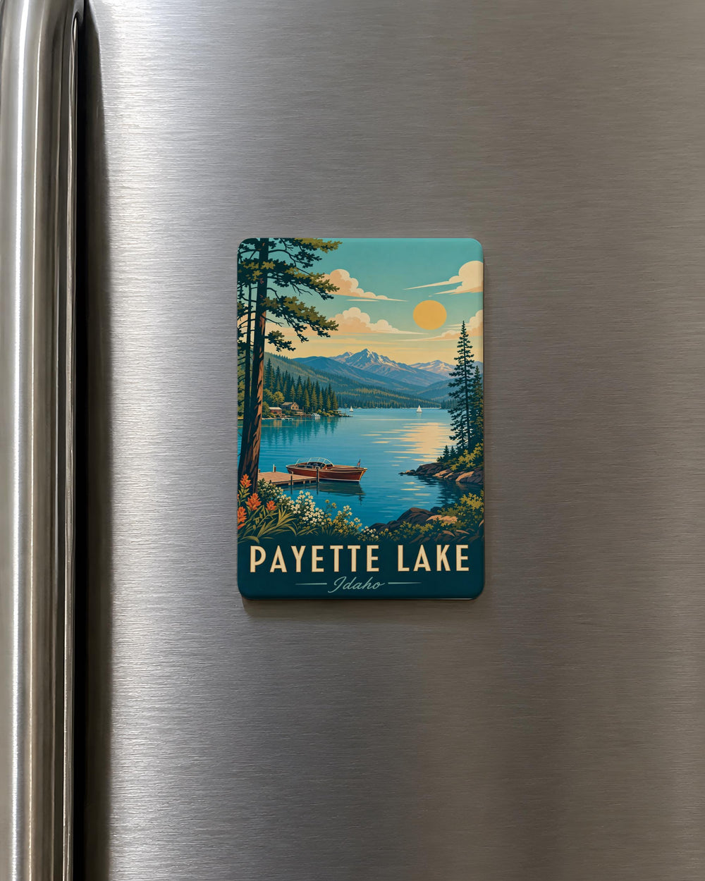 Payette Lake Fridge Magnet, Idaho Lake Souvenir, McCall Idaho Travel Gift, Scenic Mountain Lake Keepsake Magnet