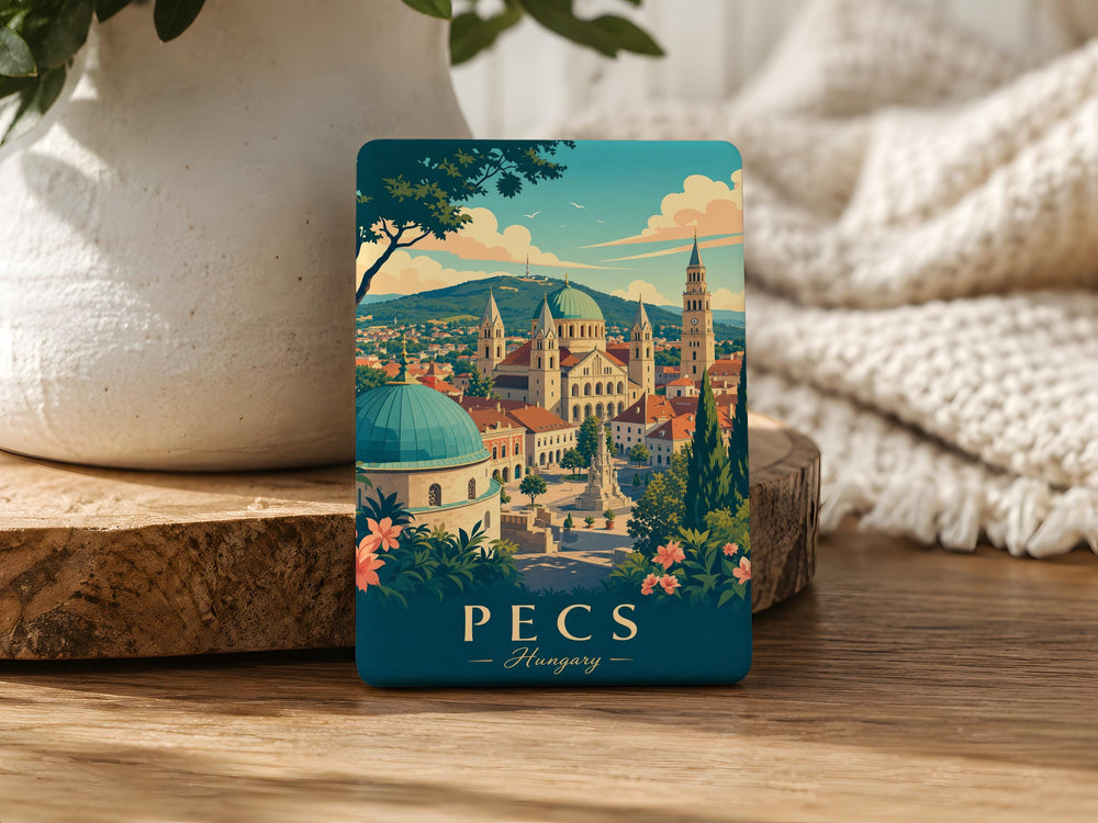 Pecs Hungary Fridge Magnet, Pécs Souvenir Magnet, Hungary Travel Gift, Pecs City Landmark Magnet, Hungarian Keepsake Magnet