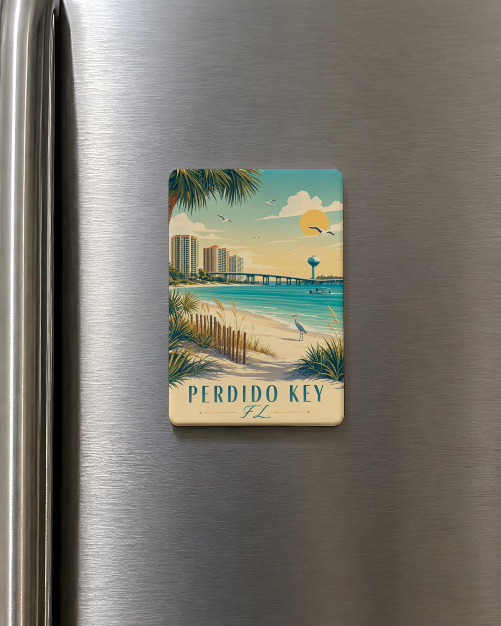 Perdido Key FL Fridge Magnet, Florida Beach Souvenir Magnet, Gulf Coast Vacation Keepsake, Coastal Town Refrigerator Magnet