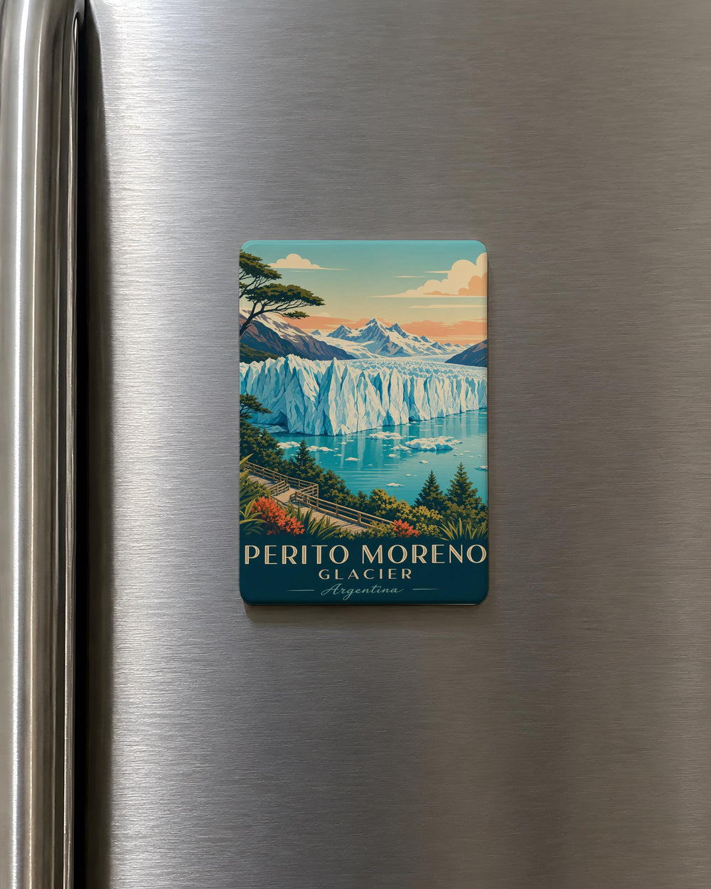 Perito Moreno Glacier Fridge Magnet, Patagonia Argentina Souvenir Magnet, Glacier Landscape Travel Keepsake Magnet