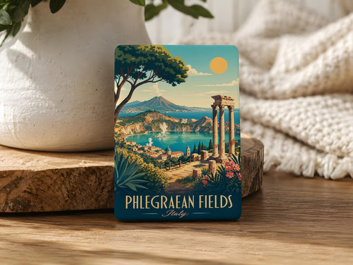 Phlegraean Fields Fridge Magnet, Campi Flegrei Italy Volcanic Caldera Landmark Souvenir Magnet