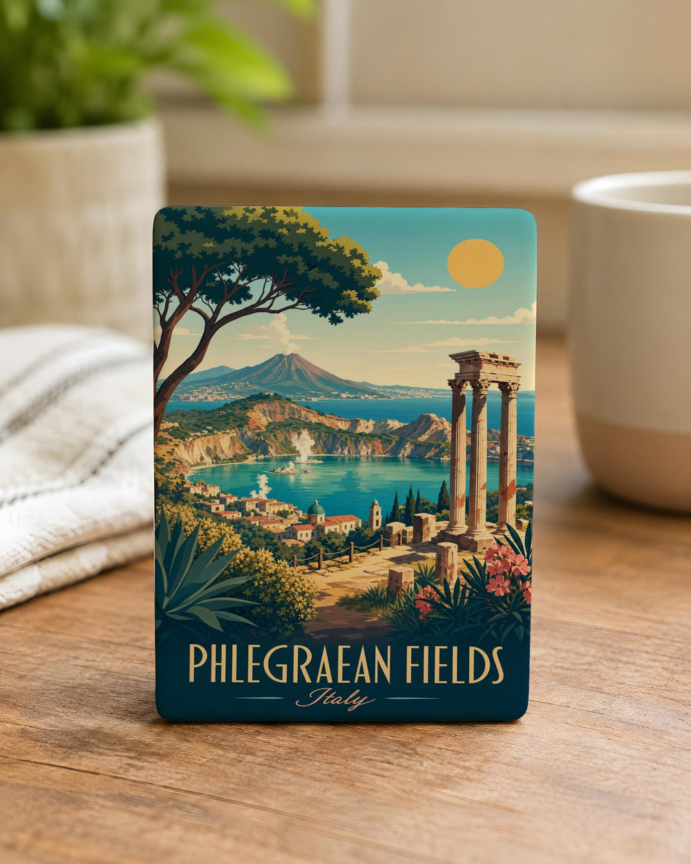 Phlegraean Fields Fridge Magnet, Campi Flegrei Italy Volcanic Caldera Landmark Souvenir Magnet
