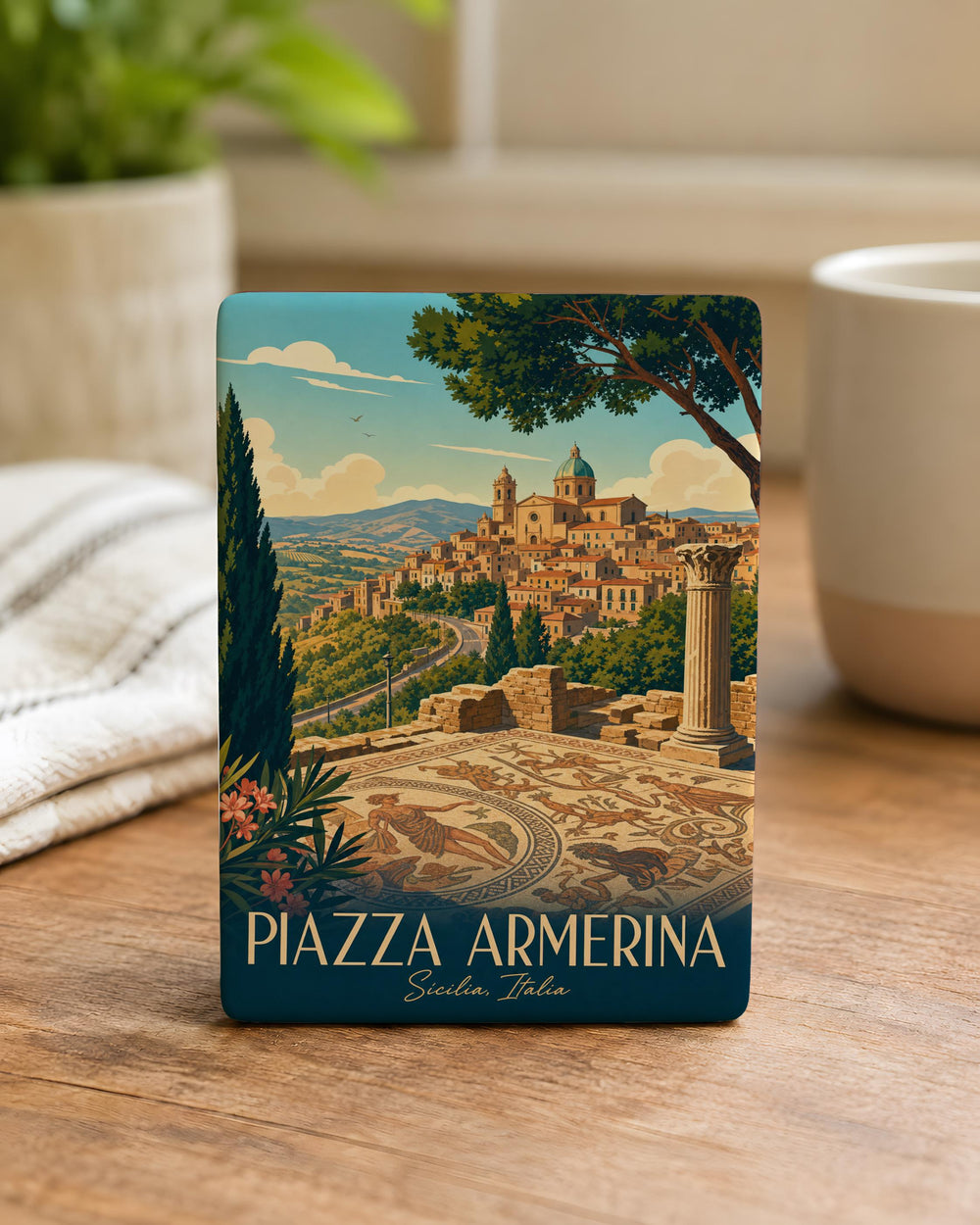 Piazza Armerina Sicily Fridge Magnet, Italian Travel Souvenir, Historic Town Landmark Keepsake Magnet