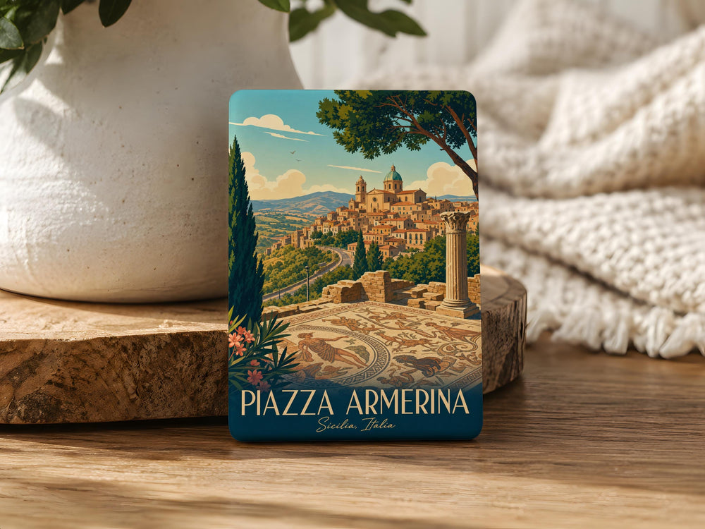 Piazza Armerina Sicily Fridge Magnet, Italian Travel Souvenir, Historic Town Landmark Keepsake Magnet