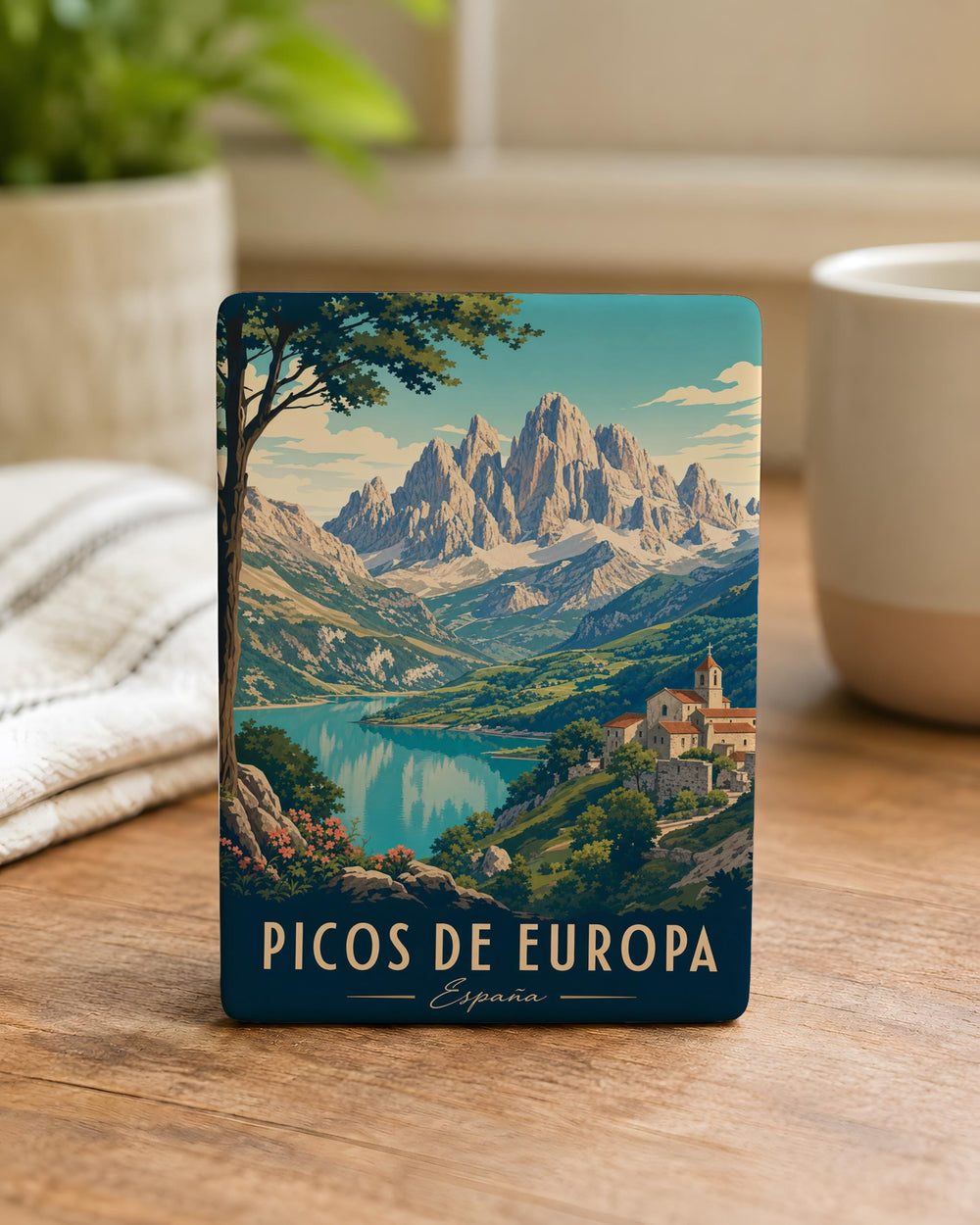 Picos de Europa Fridge Magnet, Spain Mountain Range Souvenir Magnet, Northern Spain Travel Keepsake Magnet