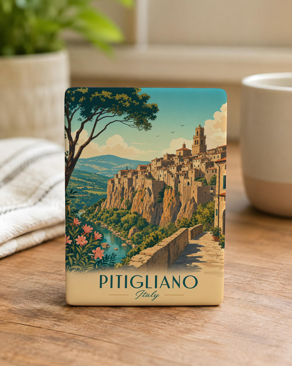 Pitigliano Italy Fridge Magnet, Pitigliano Tuscany Travel Souvenir, Italian Hill Town Landmark Magnet, Italy Vacation Keepsake