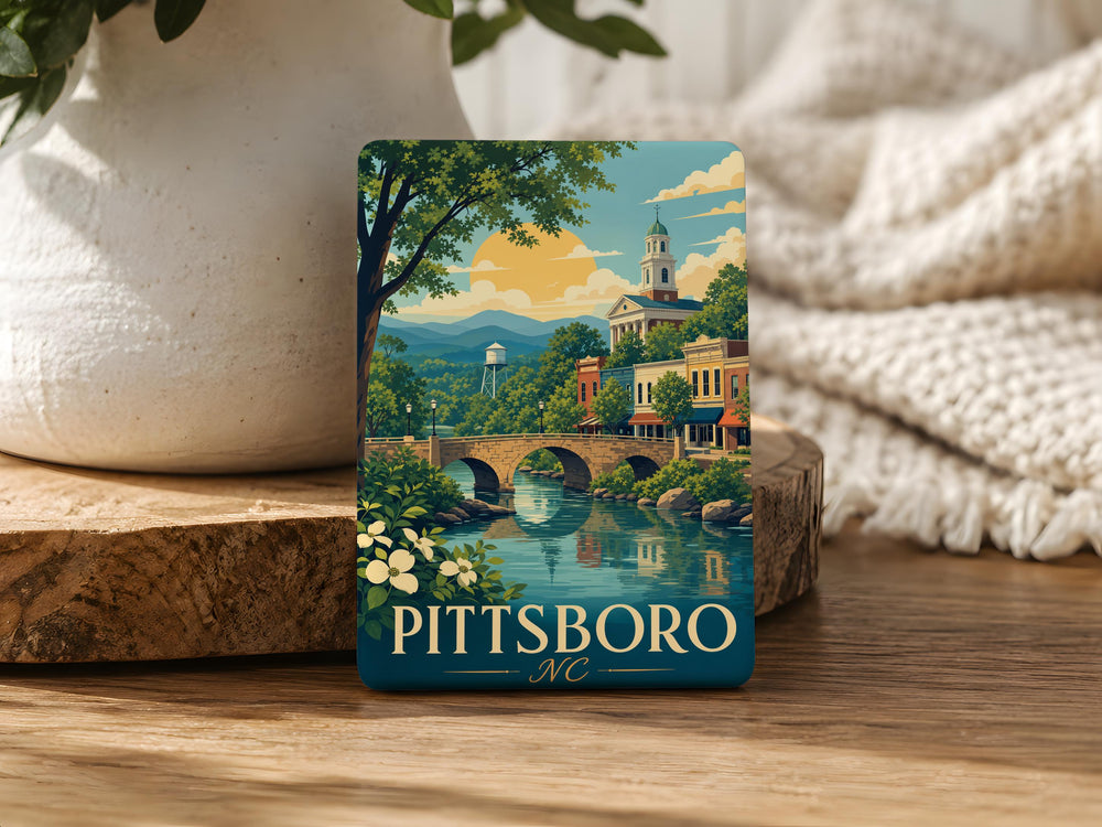Pittsboro NC Fridge Magnet, Pittsboro North Carolina Souvenir Magnet, Small Town Travel Gift, Chatham County Keepsake Magnet