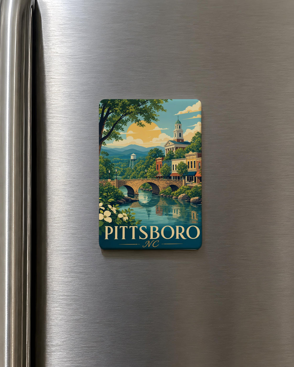 Pittsboro NC Fridge Magnet, Pittsboro North Carolina Souvenir Magnet, Small Town Travel Gift, Chatham County Keepsake Magnet