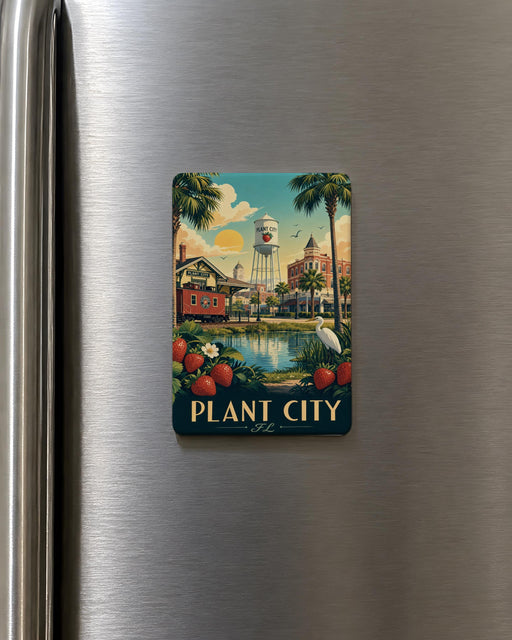 Plant City FL Fridge Magnet, Plant City Florida Souvenir Magnet, City Name Travel Keepsake Refrigerator Magnet