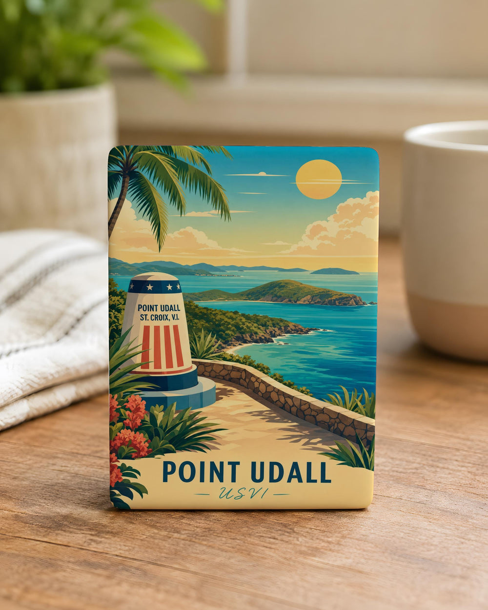 Point Udall USVI Fridge Magnet, St Croix Caribbean Landmark Souvenir Magnet, Virgin Islands Travel Keepsake Gift