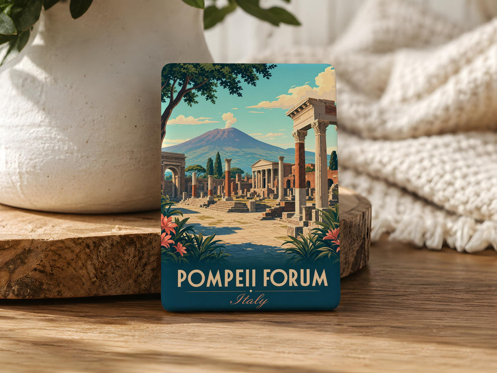 Pompeii Forum Fridge Magnet, Ancient Roman Ruins Souvenir, Italy Archaeological Site Travel Keepsake Magnet