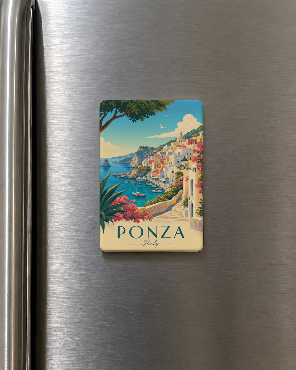 Ponza Italy Fridge Magnet, Ponza Island Souvenir Magnet, Italy Travel Gift, Mediterranean Coastal Town Keepsake Magnet
