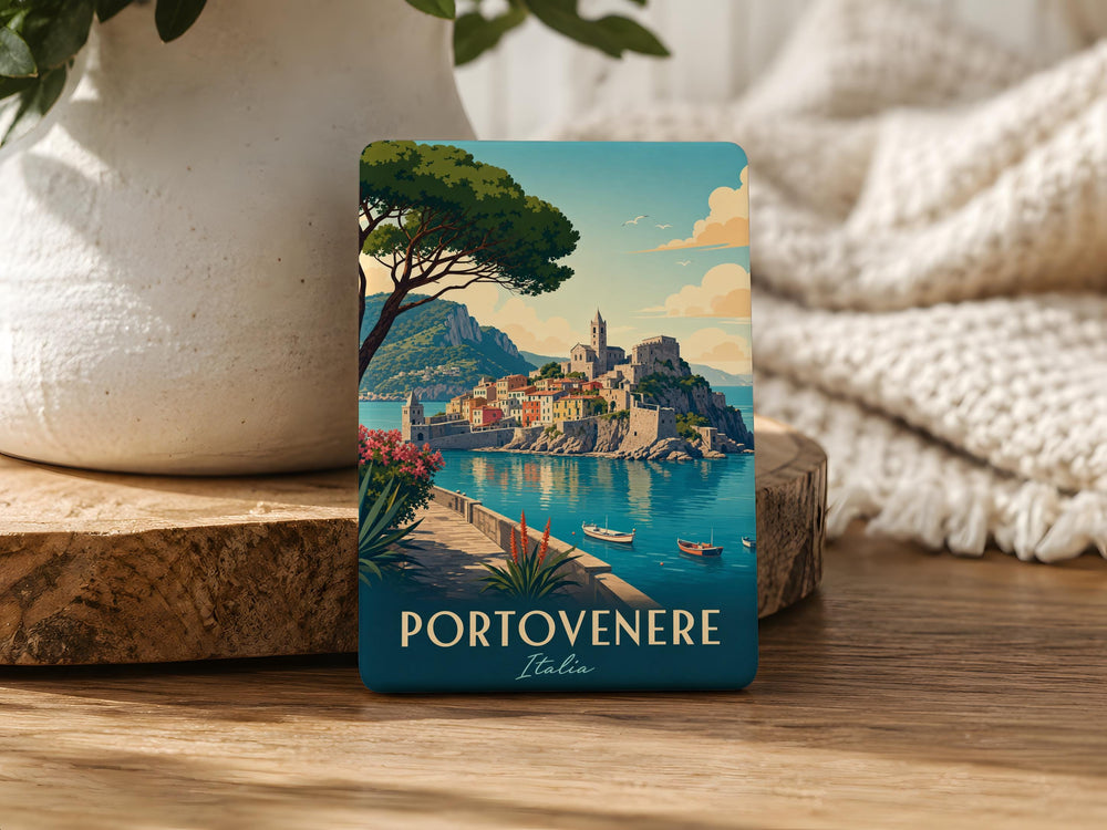Portovenere Italy Fridge Magnet, Portovenere Harbor Village Souvenir Magnet, Liguria Coastal Travel Keepsake Magnet