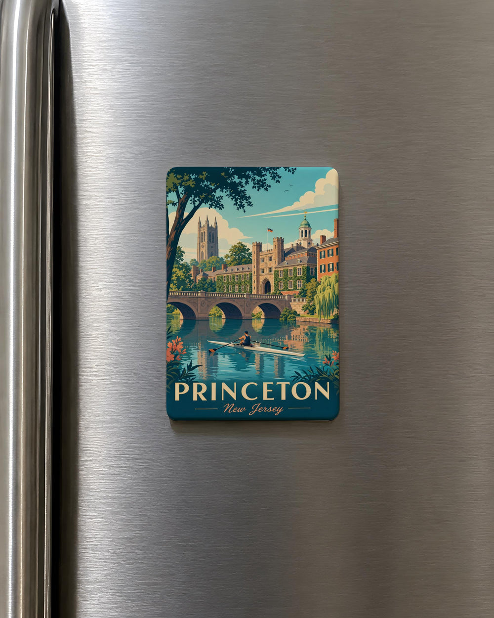 Princeton NJ Fridge Magnet, Princeton New Jersey Souvenir Magnet, Princeton Town Travel Gift, College Town Keepsake Magnet