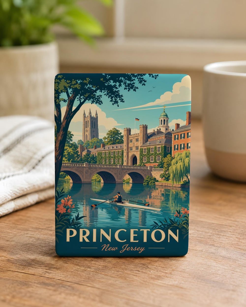 Princeton NJ Fridge Magnet, Princeton New Jersey Souvenir Magnet, Princeton Town Travel Gift, College Town Keepsake Magnet