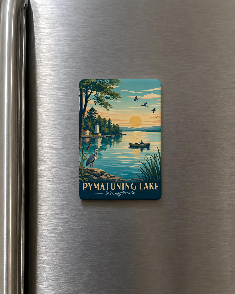 Pymatuning Lake Fridge Magnet, Pennsylvania Lake Souvenir Magnet, Pymatuning State Park Travel Keepsake Magnet