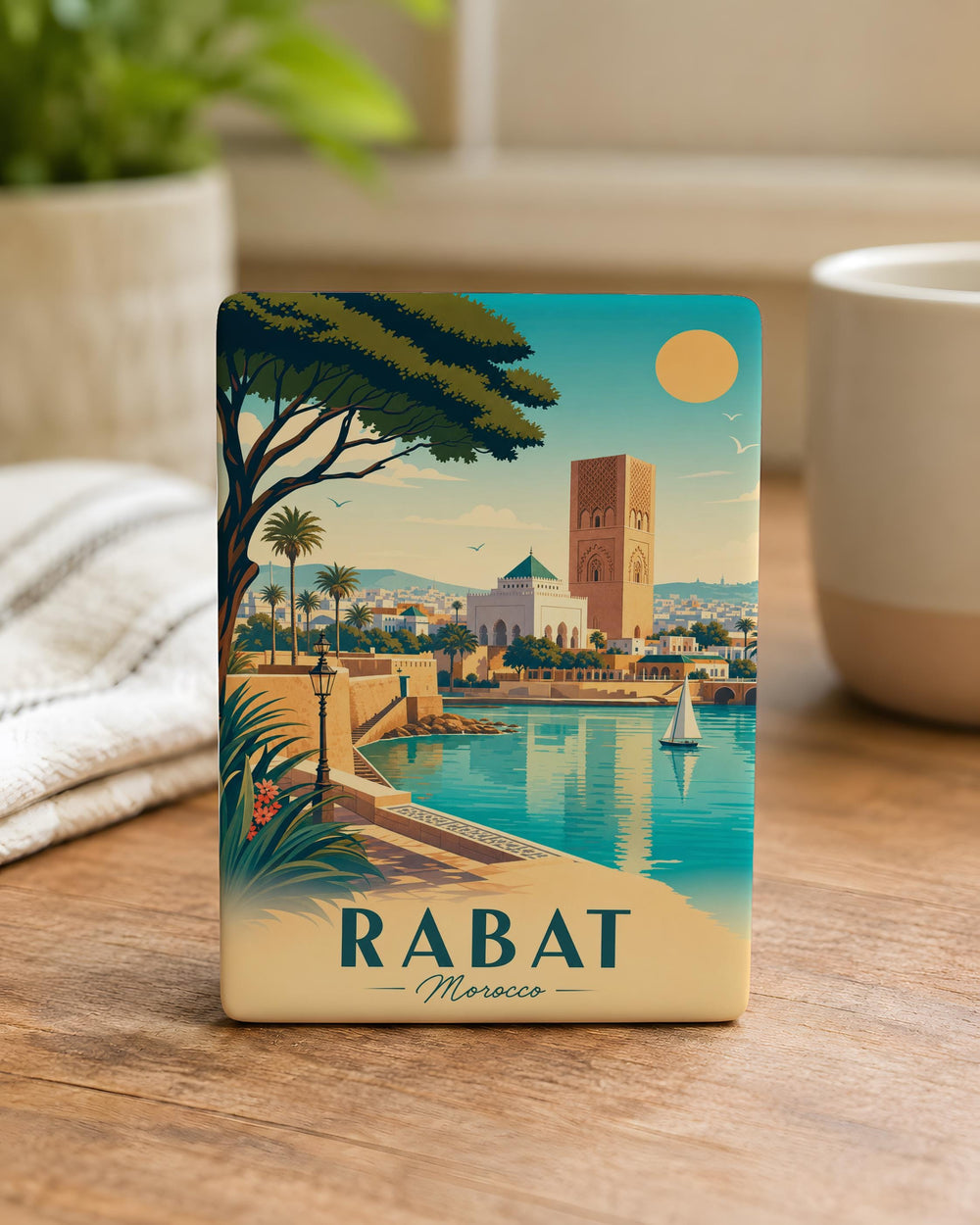 Rabat Morocco Fridge Magnet, Rabat Souvenir Magnet, Morocco Travel Gift, Rabat City Landmark Keepsake Magnet
