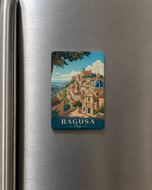 Ragusa Italy Fridge Magnet, Sicily Travel Souvenir, Ragusa Landmark Keepsake, Italian City Vacation Gift, Kitchen Magnet