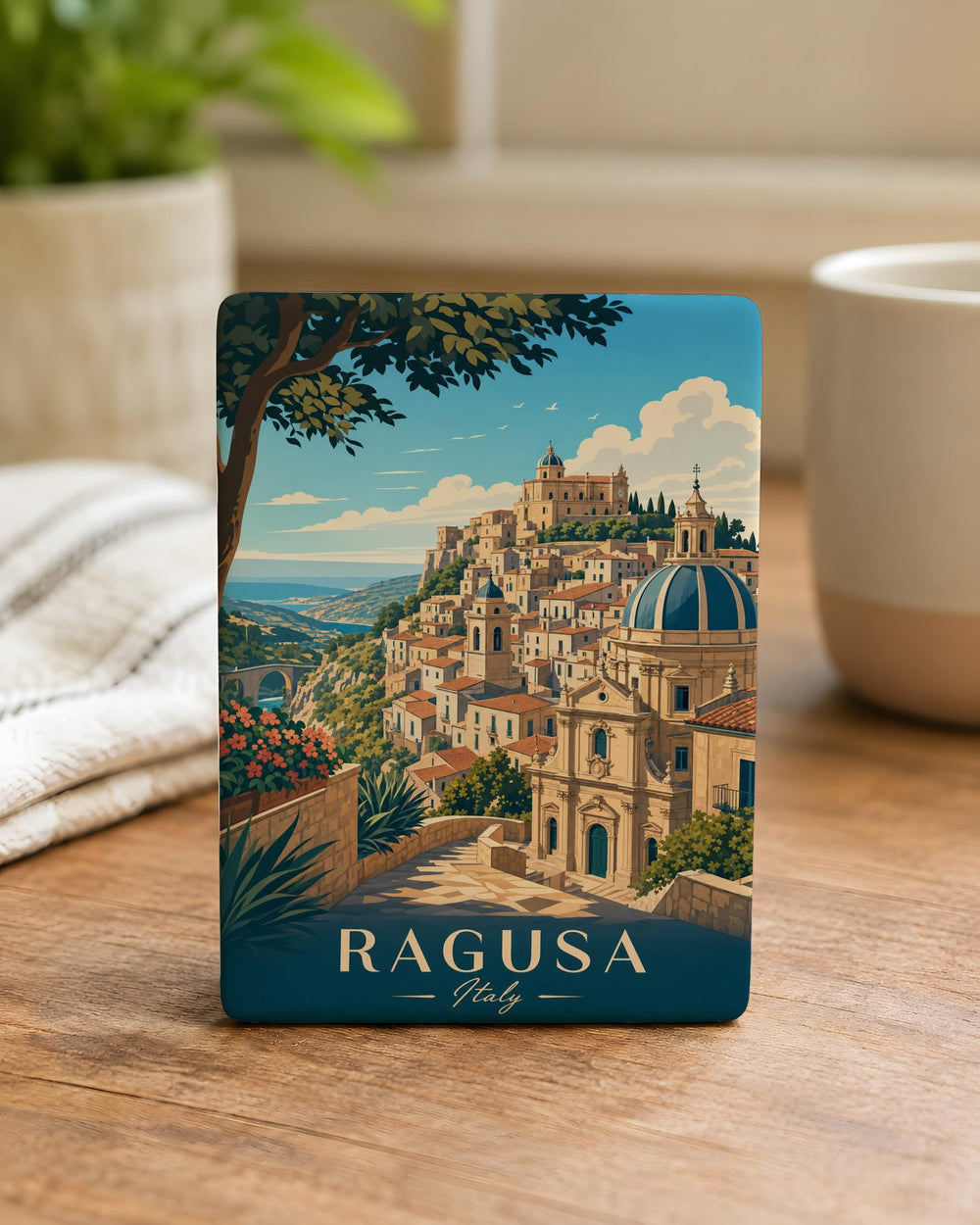 Ragusa Italy Fridge Magnet, Sicily Travel Souvenir, Ragusa Landmark Keepsake, Italian City Vacation Gift, Kitchen Magnet