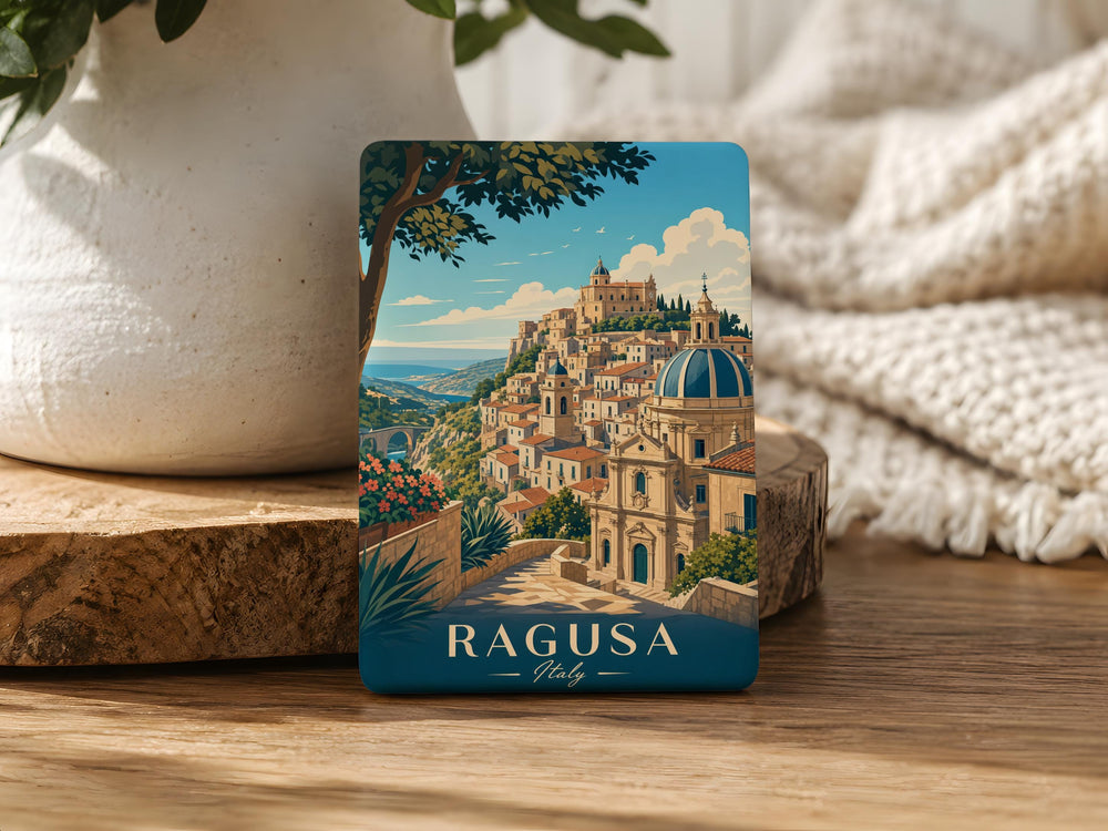 Ragusa Italy Fridge Magnet, Sicily Travel Souvenir, Ragusa Landmark Keepsake, Italian City Vacation Gift, Kitchen Magnet