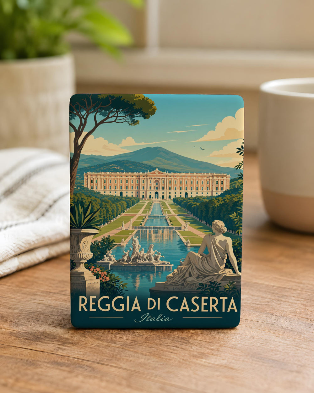 Reggia di Caserta Fridge Magnet, Royal Palace of Caserta Souvenir Magnet, Italy Landmark Travel Keepsake Magnet